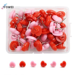 YOWEI Ins Tình Yêu Hình Trái Tim Đẩy Chân Màu An Toàn Push Pin Cork Board Thumb Tack Wall Pins Trường Văn Phòng Phẩm Văn Phòng Ràng Buộc Tiếp Liệu VN