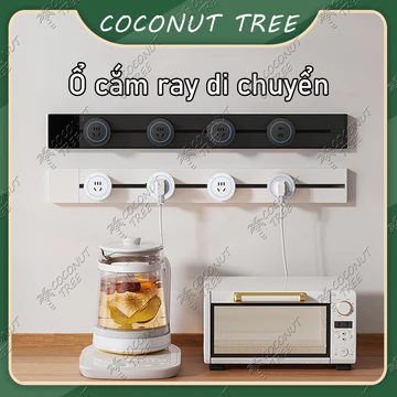 Ổ cắm ray thanh trượt thông minh ổ điện thông minh ổ cắm chịu tải ổ cắm ray trượt 50cm/100cm nút cắm điện ổ cắm ba lỗ