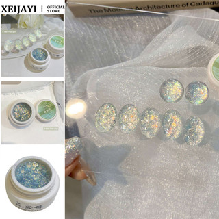 XEIJAYI Gel móng tay chất liệu sequin opal Xian Xian, sequin lấp lánh mịn, keo phototherapy đóng hộp cho nghệ thuật làm móng cho tiệm làm móng