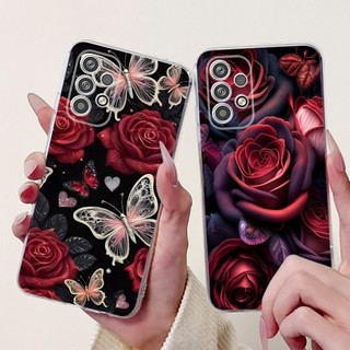 Vỏ Mềm Cho Samsung Galaxy A23 4G 5G Ốp Lưng SM-A236E SM-A236M SM-A235F A 23 Vỏ Trong Suốt Bướm Hoa Thời Trang Mới