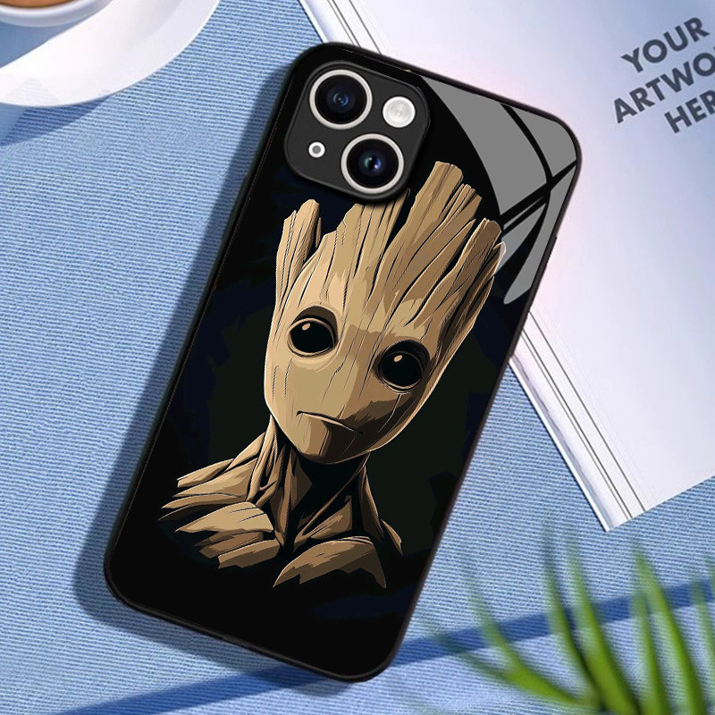 Ốp điện thoại kính cường lực Guardians of the Galaxy groot 02 cho IPhone 16 15 14 13 12 11 Pro XS Max Plus Mini X XR 8 7 6s SE2 / 3