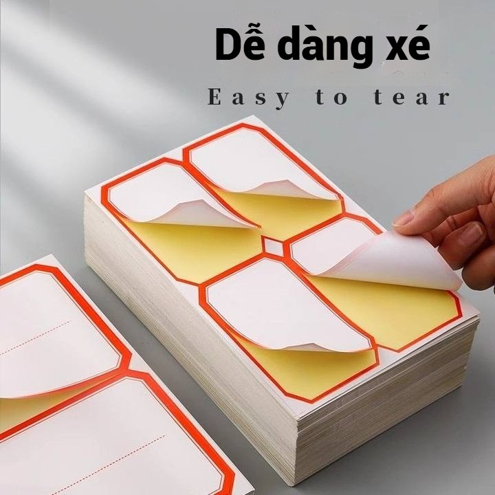 Nhãn Dán Ghi Tên, Ghi Giá Chống Nước - Giải Pháp Tiện Lợi Quản Lý Đồ Vật, Nhiều Màu Sắc và Kích Thước