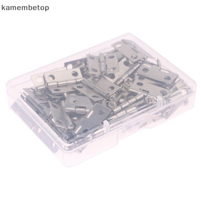 Beto 50 Cái / hộp Bản Lề + 200 Ốc Vít Sắt Vàng Bạc Đen Đồng 4 Lỗ Bền Nội Thất Phần Cứng Bản Lề Mini Trang Trí n