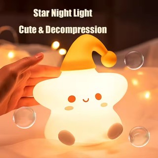 Mới Ngôi Sao Nhỏ Đèn Bàn Đầu Giường Mini Đèn Ngủ Quà Tặng Cảm Ứng LED Đèn Ngủ Trẻ Em Đồ Chơi Quà Tặng