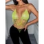 VIC Nữ Kim Cương Giả Fishnet Crop Tops Tank Tops Halters Nhìn Xuyên Qua Camisole Cho Raves Đêm Ra Đảng Clubwears
