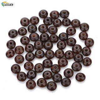 Cuticate 200 Miếng Đệm Hạt Gỗ Miếng Đệm Tự Nhiên Quả Bóng Trang Sức Làm - 7 X 12mm / Sâu