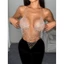 VIC Nữ Kim Cương Giả Fishnet Crop Tops Tank Tops Halters Nhìn Xuyên Qua Camisole Cho Raves Đêm Ra Đảng Clubwears