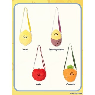 Lemon Fruit Shape Plush Messenger Túi Điện Thoại Di Động Hoạt Hình Hàng Hóa Cà Rốt Túi Đeo Vai Dễ Thương