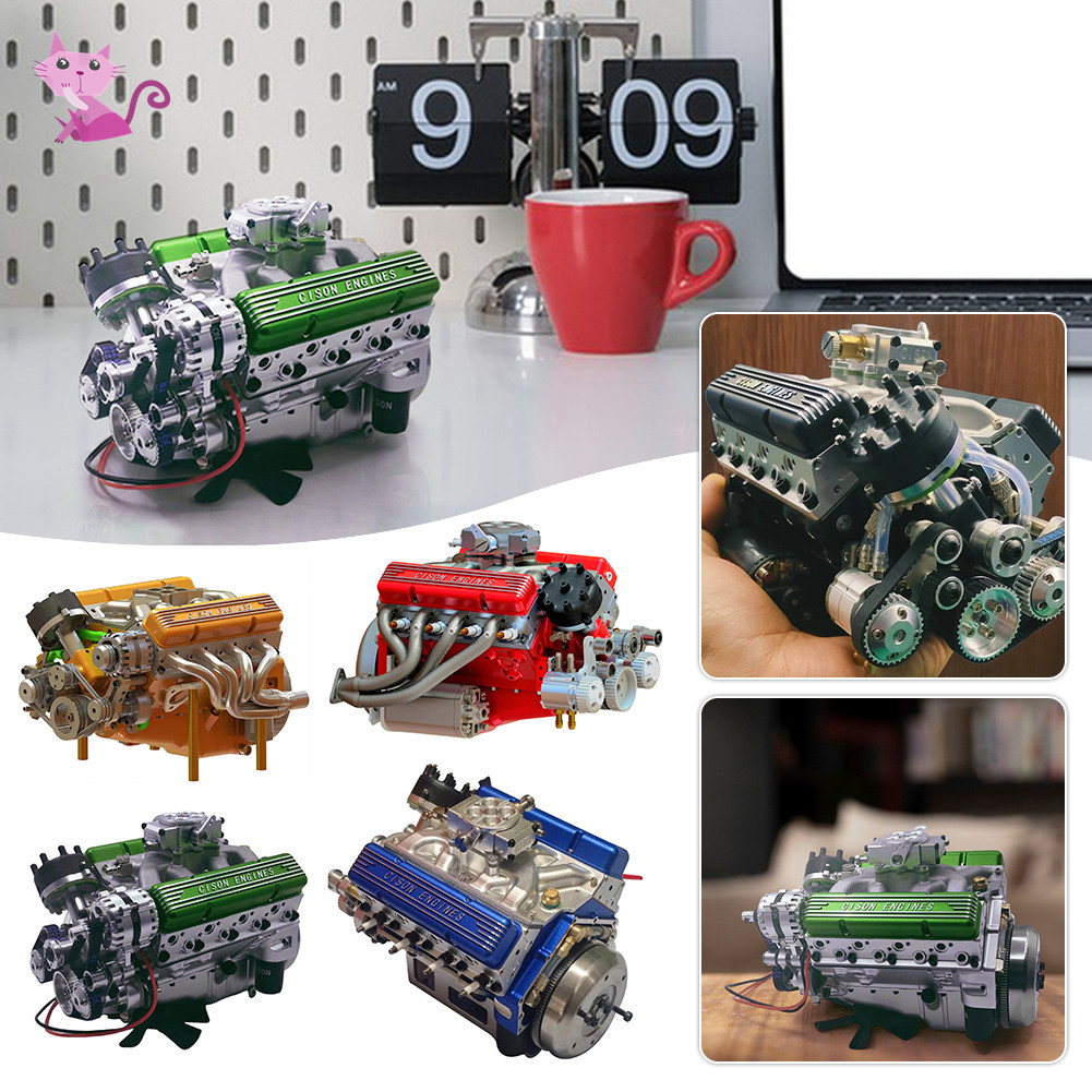 Mô hình động cơ khóa nhỏ V8 Đồ thủ công để bàn sành điệu cho bàn văn phòng