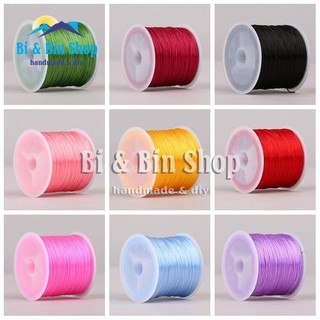 Cuộn Dây Cước Thun Lụa Co Giãn Nhiều Màu Xỏ Hạt Chuỗi Làm Vòng Đeo Tay