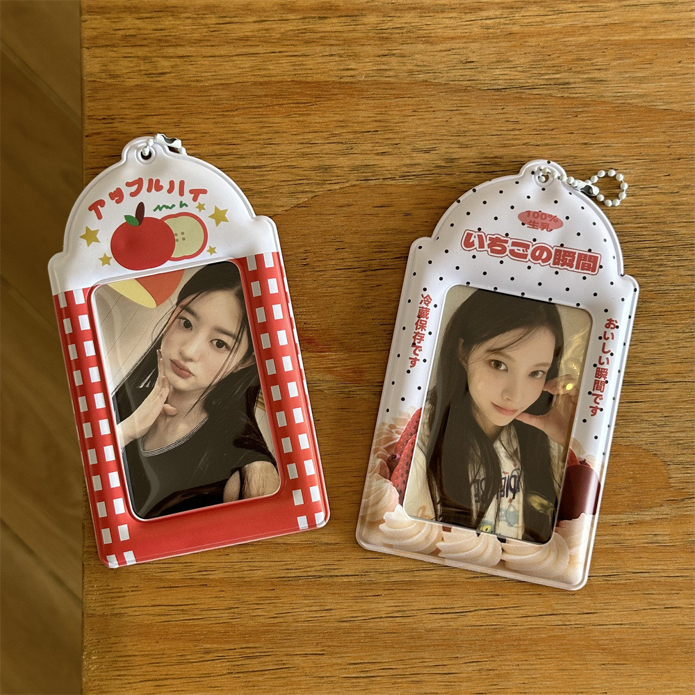 Ins Phong Cách Kem Dâu Lưới Apple 10cm Đựng Thẻ Polaroid Thần Tượng Thẻ Nhỏ Trường Thẻ Lưu Trữ Hiển Thị Mặt Dây Chuyền