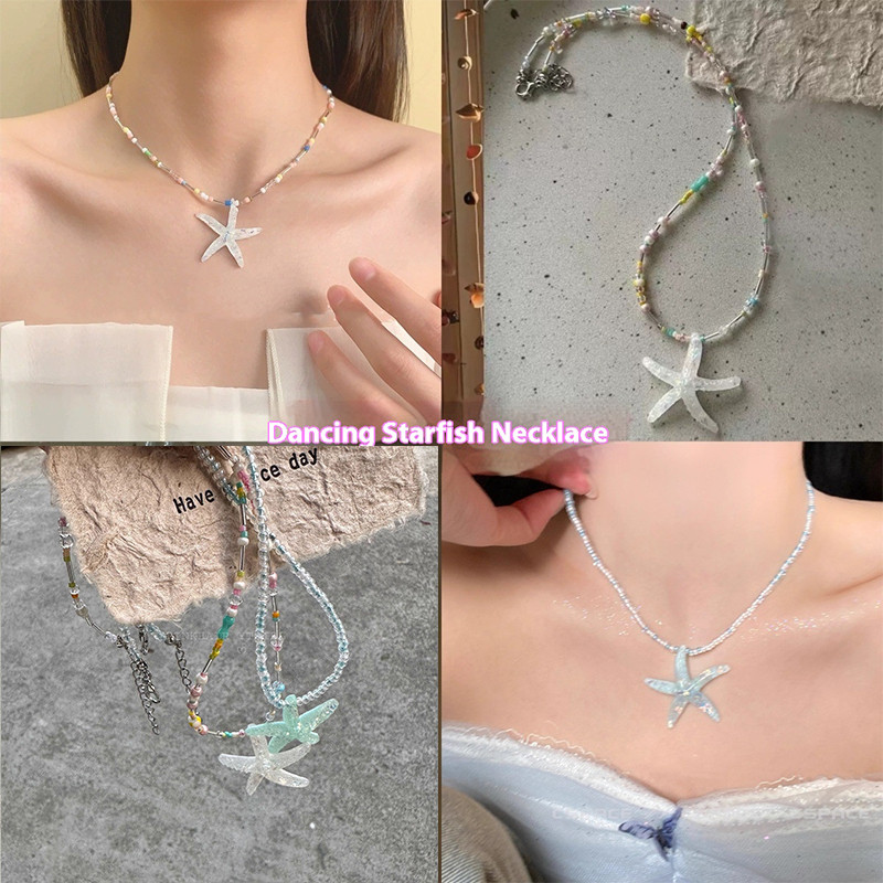 Mới Nhảy Múa Sao Biển Vòng Cổ Ngày Lễ Xếp Chóng Mùa Hè Bờ Biển Tươi Dopamine Màu Xương Đòn Dây Xích