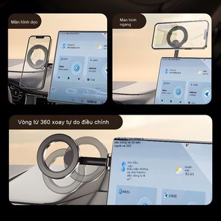 Giá đỡ điện thoại ô tô nam châm xoay 1080° – Hợp kim hàng không, dán chắc mọi bề mặt nghiêng, không kén xe