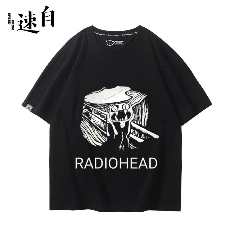 Radiohead Ban Nhạc Hàng Hóa Tay Ngắn Nam Nữ 2024 Phong Cách Mới Mùa Hè Phù Hợp Với Áo Thun Thời Trang
