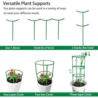 Bộ cổ phần hỗ trợ thực vật 12 gói Vòng hỗ trợ bằng nhựa nửa tròn Trellis Lồng cho hoa hồng Clivia Hydrangea Sử dụng chậu hoa trong nhà nhỏ gọn đơn giản tháo rời chắc chắn phù hợp dùng cho gia đình căn hộ văn phòng và không gian nhỏ