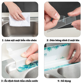 (MỚI) Tấm chắn nước bồn rửa bát đa năng chống bắn nước và dầu mỡ, chất liệu PET cao cấp bền bỉ MAISON