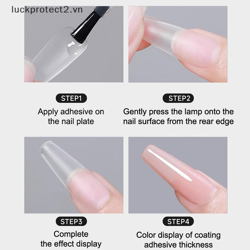 # luckpro 300 Cái Đầu Móng Giả Phủ Mờ Trong Suốt Gel Nối Dài Dụng Cụ Làm Móng
