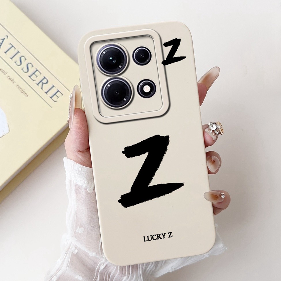Infinix Note 30 X6833B X6716B Vỏ Infinix Note 30 5G X6711 Ốp Lưng Chữ Thời Trang Đơn Giản Thiết Kế Họa Tiết A-Z Ốp Lưng Chống Sốc Silicon