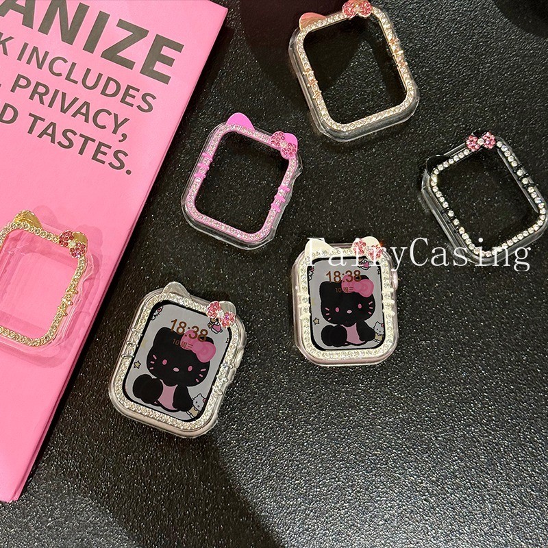 Ốp Tai Mèo Kim Cương Bling Cho Huawei Watch Fit 4 3 Rỗng PC Ốp Lưng Bảo Vệ Cho Huawei Watch Fit4 Bao Phụ Kiện
