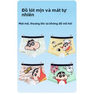 Quần lót bé trai Crayon Shinchan – Quần boxer lưới mát mẻ, chất liệu ice silk co giãn thoáng khí