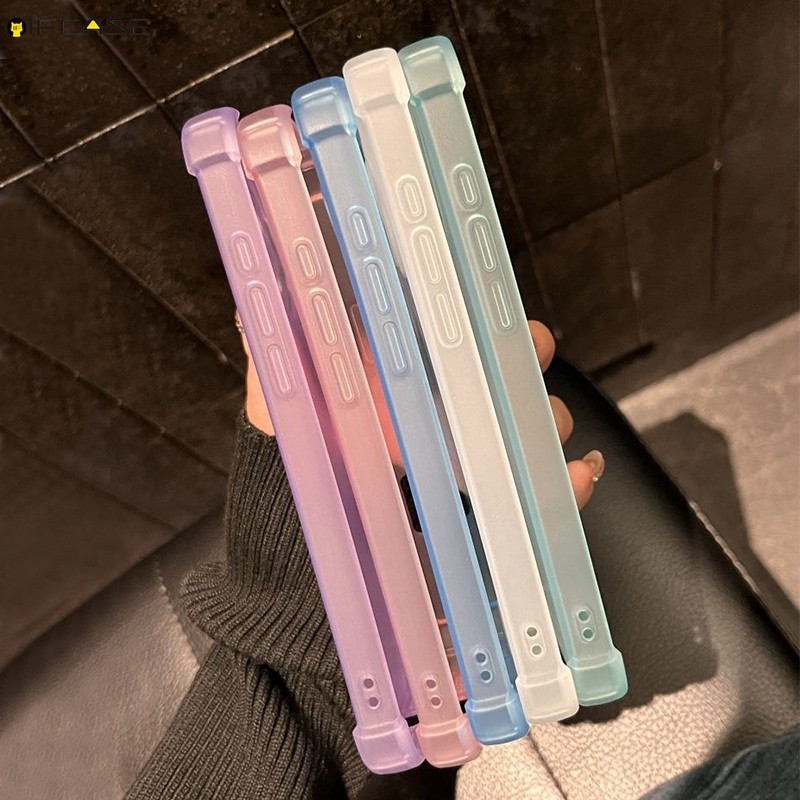 Dành Cho OPPO Reno 13 12 11 10 9 Pro Plus 13F 12F 11F 11A FS F S Ốp lưng Macaron Màu Mờ Mờ Dễ Thương Đơn Giản Trong Suốt Chống Rơi Vỏ Mềm Chống Sốc Ốp Lưng