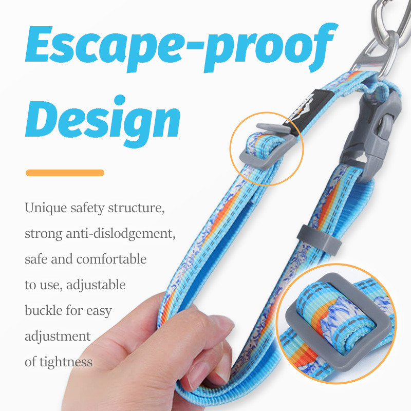 HamshMoc Bộ dây xích cổ chó Chủ đề phản quang Chống thoát hiểm 360° Khóa xoay có thể điều chỉnh cho mọi giống