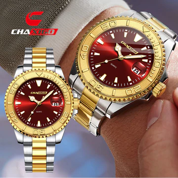 CHAXIGO Thương Hiệu Sang Trọng Nam Đồng Hồ Chống Thấm Nước Dạ Quang Ngày Nam Đồng Hồ Thép Không Gỉ Nam Đồng Hồ Thể Thao Thời Trang Nam Đồng Hồ Thạch Anh CA116-1