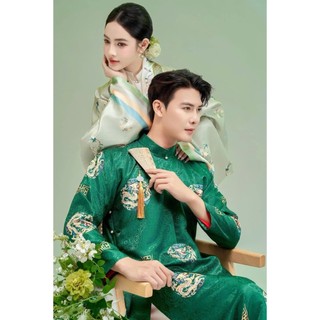 Cặp Áo Nhật Bình Cưới , Nam Chất Liệu Gấm Cao Cấp, Nữ Chất Liệu Tafta Sang Trọng , Việt Phục Cổ Trang Giao Thủy