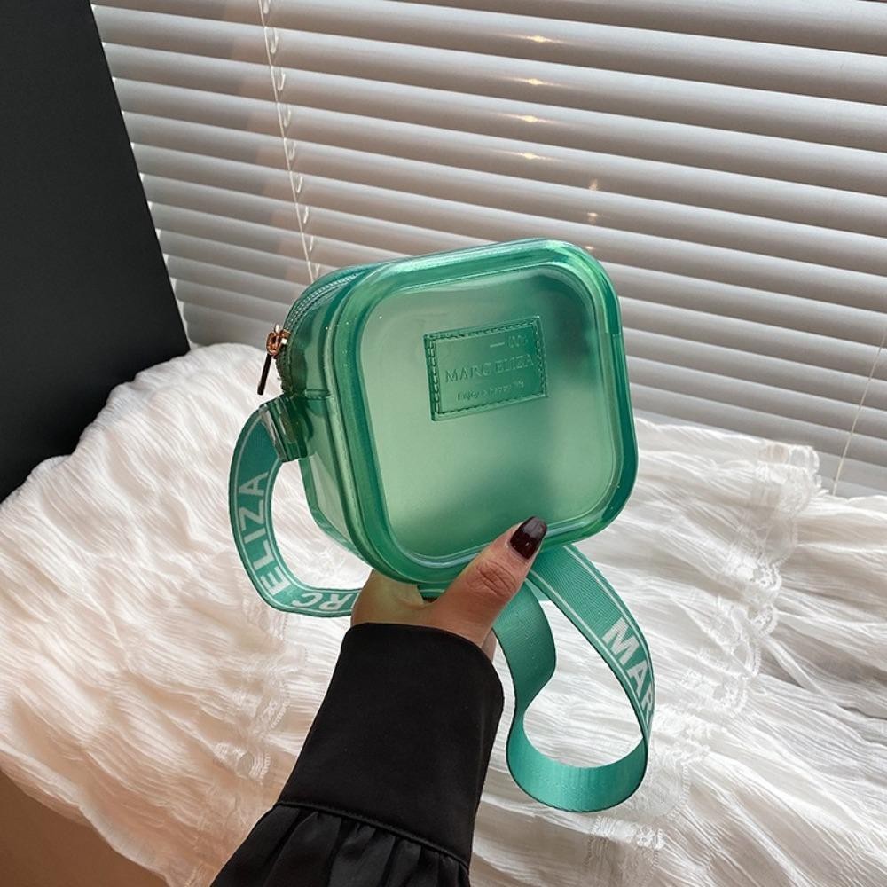Túi đeo chéo CPINCP, Túi Messenger màu trơn trong suốt, Quà tặng túi đeo vai thạch PVC chống thấm nước
