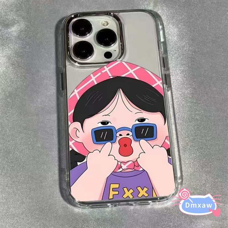 Vỏ Gilr Vui Nhộn Cho Vivo X200 Pro Mini X200S X100S X90S X100 Ultra X90 X80 Pro Y78 + Y77T Y75 Y55 Y52T Y51S Y51A Y50 Y30i Vỏ Điện Thoại Dễ Thương Mạ Khung Camera Hoạt Hình Ốp Lưng