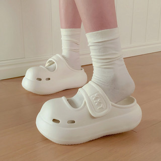 XIXITIAO Giày Sandal Mary Jane Nữ Đế Dày Eva Thoải Mái Tăng Chiều Cao, Kiểu Dáng Mùa Hè Có Khóa Dán