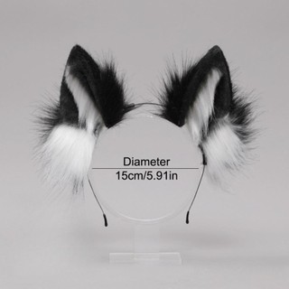 HARRIETTLO Wolf Dog Hair Band, JK Hair Hoop Tai Mèo Băng Đô, Động Vật Dễ Thương Sang Trọng Gothic Lông Cosplay Mũ Phụ Kiện Tóc Nữ