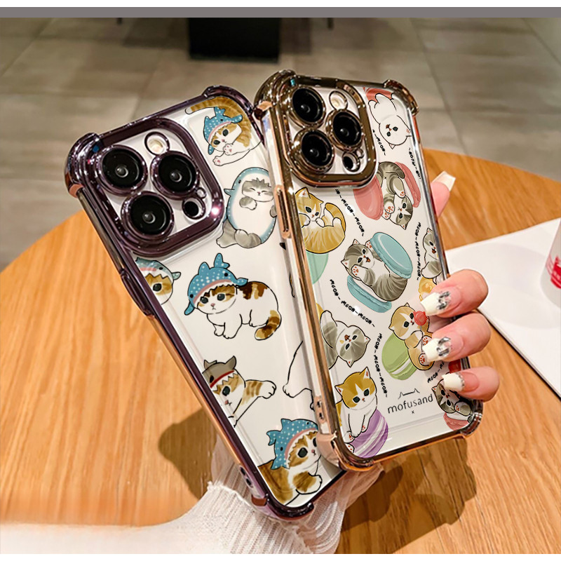Ốp Lưng Cho Samsung Galaxy A56 A36 A55 A54 A26 A35 A34 A50 A30 A10S A20 A30 A31 A21S S25 Edge Ultra Plus S20FE Vỏ Túi Khí Mifusand Cá Mập Mèo Hoạt Hình Anime Dễ Thương