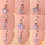 Nhẫn Rốn Inox Cho Nữ Flash Kim Cương Giả Bikini Bụng Nút Móng Tay Trang Trí Cơ Thể Piercings Trang Sức Mới