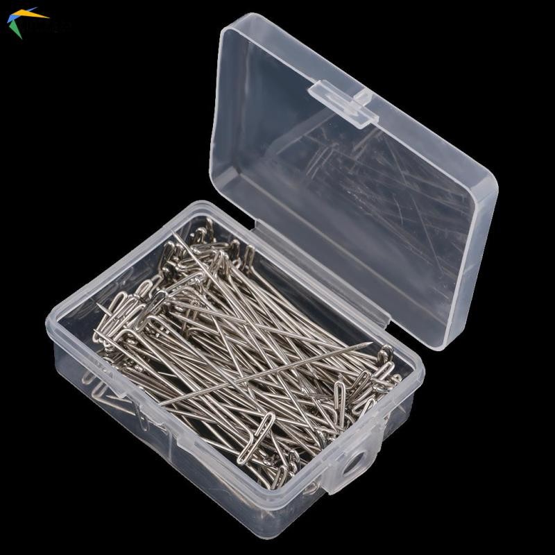 100 miếng ghim T kim loại để may đồ thủ công đan với tóc giả macrame 51