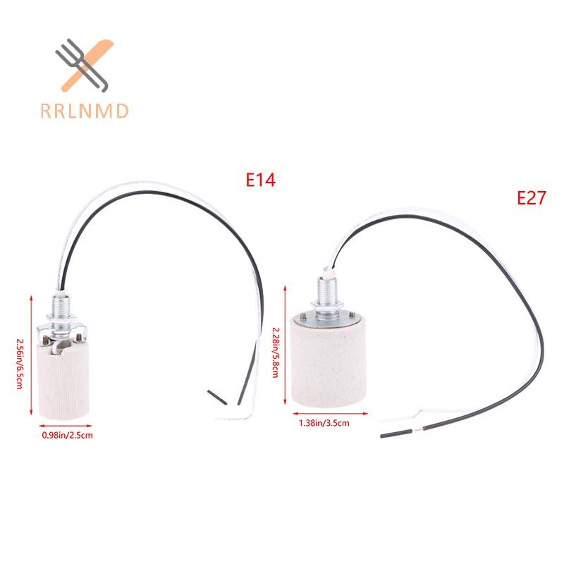 RRLNMD E14 / E27 Giá đỡ đèn vít bằng gốm Bộ chuyển đổi chịu nhiệt Đèn LED Sử dụng tại nhà Ổ cắm tròn cho đế bóng đèn có cáp MỚI