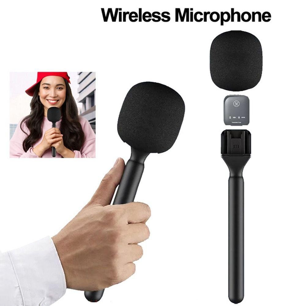 Bộ chuyển đổi micrô phỏng vấn STARYSWAY Lavalier, với micrô cầm tay bằng bọt biển chống gió, Gậy cầm tay cầm tay màu đen đa năng cầm tay cho DJI MIC
