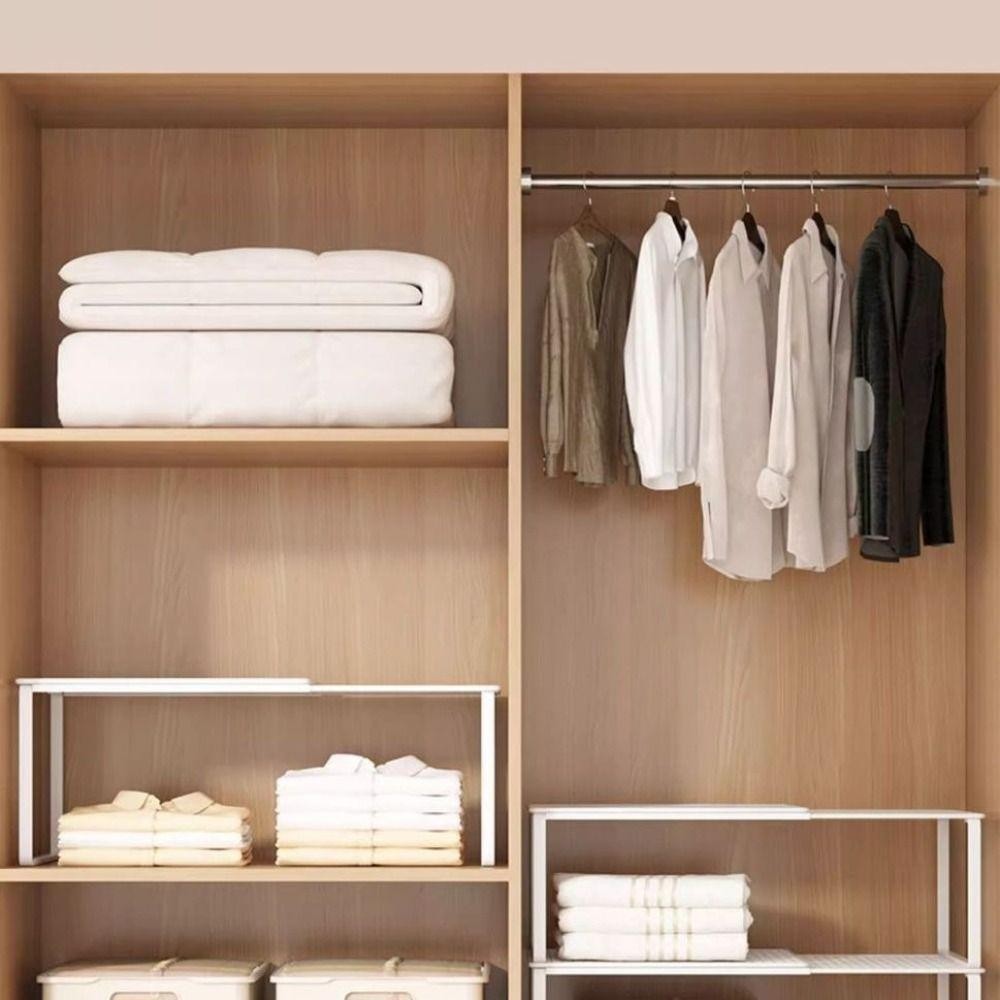 Dụng cụ sắp xếp tủ quần áo WOODNEST, Kệ tủ quần áo bằng kim loại có thể điều chỉnh, Giá lưu trữ quần áo có thể thu vào DIY Ký túc xá