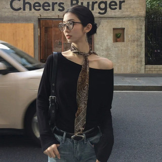 Retro Hot Girl Đầu Thu Bầu Không Khí Da Báo In Khăn Lụa Phù Hợp Trang Trí 2024 Influencer Phong Cách Bán Chạy Phụ Kiện 6.9 UNJY