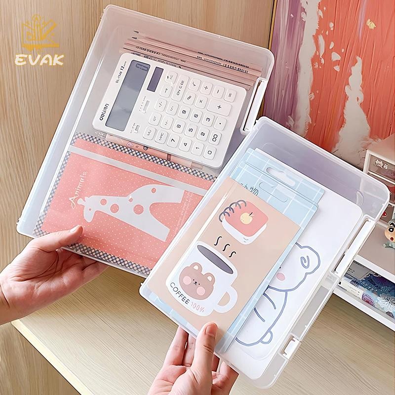 Alittlesetrtu A4 Hộp Bảo Quản Tài Liệu Chống Thấm Nước Chống Bụi Giấy Chứng Nhận Tốt Nghiệp Thông Tin Trong Suốt Khóa Đôi Hộp Đựng Nhựa VN