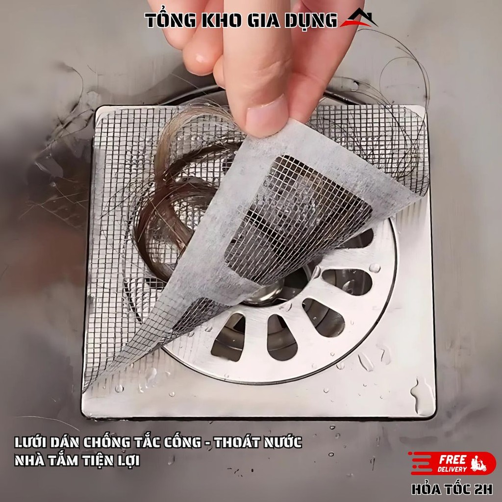 Miếng Lưới Dán Chống Tắcống Thoát Nước Nhà Tắm - Hình ảnh thực tế