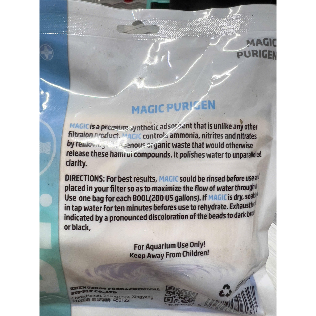 Gói 250gram Vật liệu lọc Purigen Magic Dr+ - Làm trong nước siêu tốc và hấp thụ độc tố bể cá