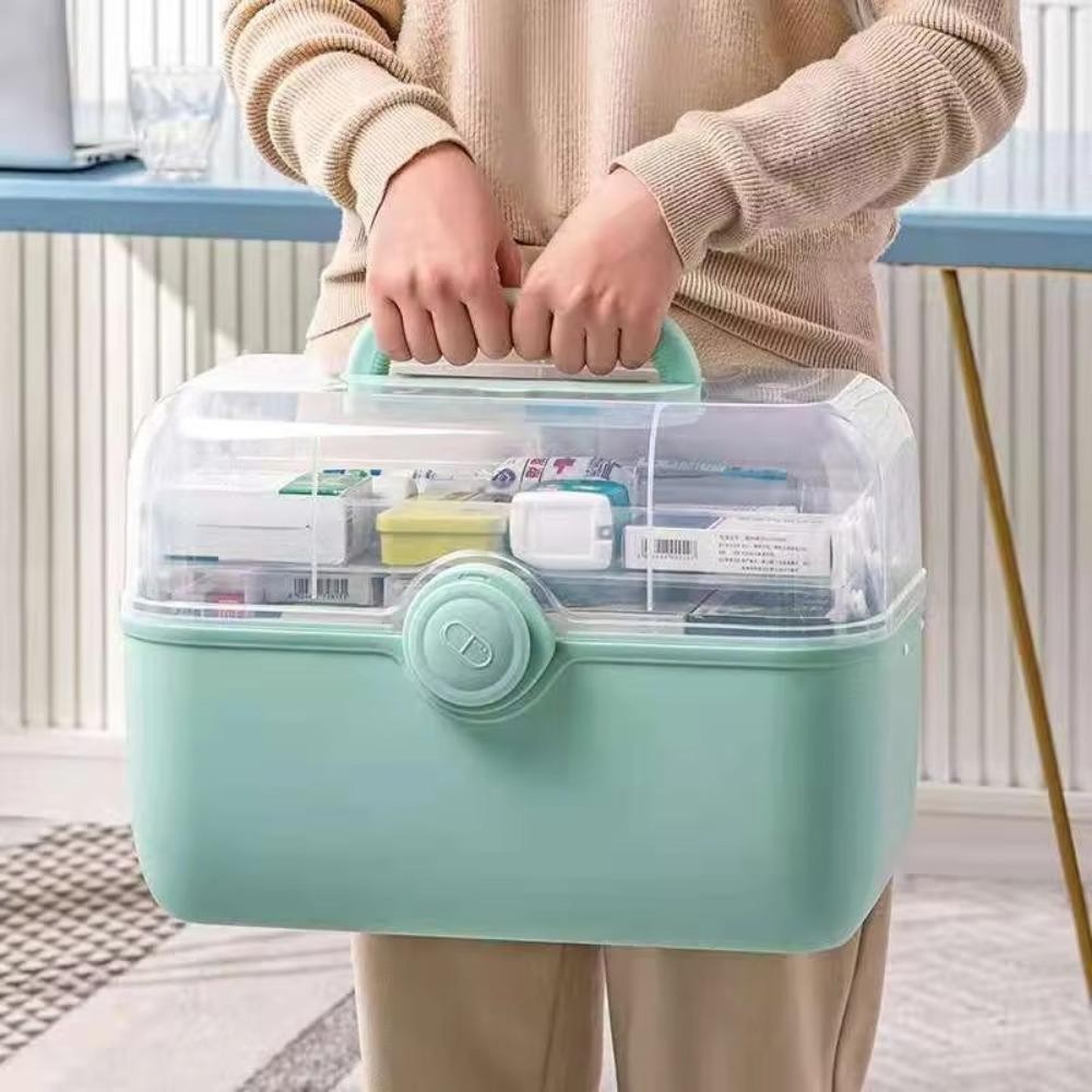 Hộp đựng thuốc CHEESELY, dung tích lớn, 3 tầng tháo rời, bền bỉ, hộp sơ cứu/lưu trữ tại nhà