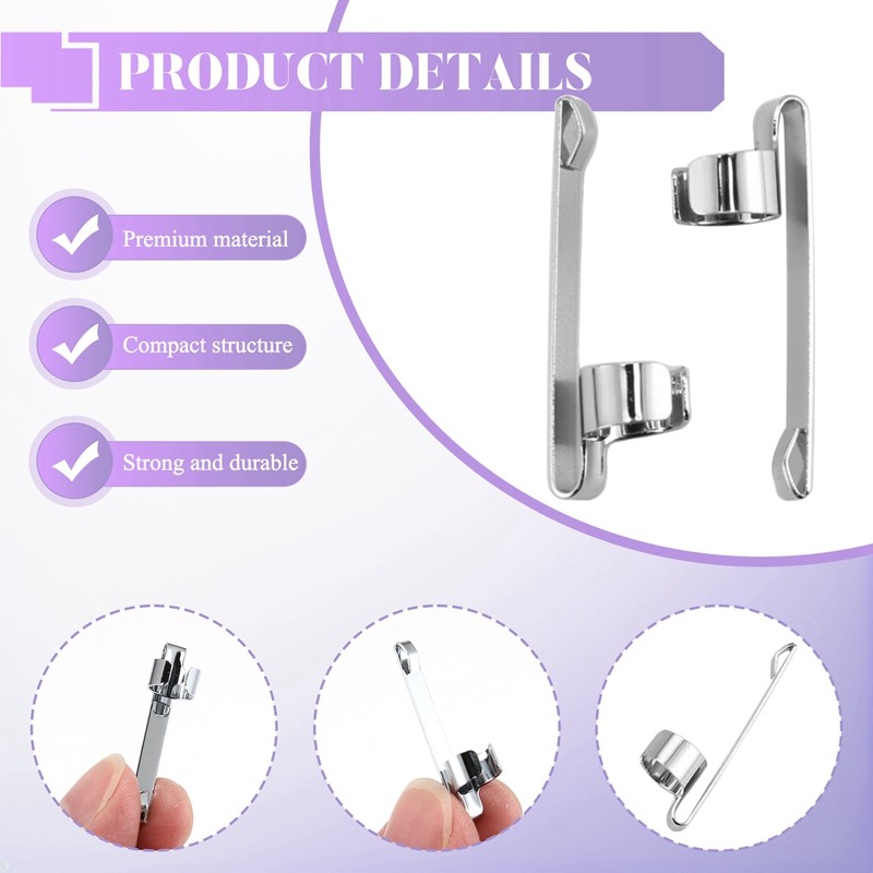 Kẹp kim loại gắn túi bút, trượt trên bìa, treo được, 60 chiếc