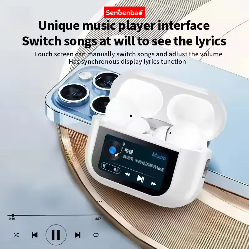 Tai nghe Bluetooth 5.4 không dây SenbenbaoTWS A9 Pro ANC ENC Tai nghe khử tiếng ồn Tai nghe âm thanh nổi HiFi