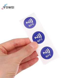 YOWEI 6 Cái 13.56 MHz ISO14443A 213 Chip RFID Thẻ Dính Nhãn Xanh NFC Ntag213 144 Bytes Thẻ Ướt Dán Cho Điện Thoại NFC VN