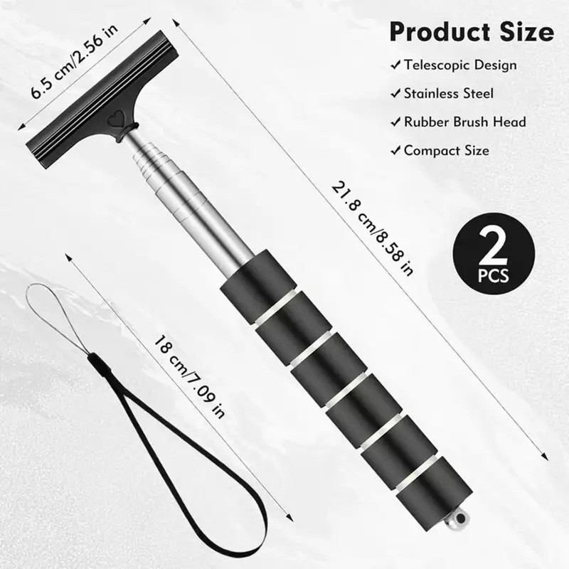 Khăn Lau Kính Chắn Gió Ô Tô Có Thể Thu Vào Cao Su Squeegee Gương Chiếu Hậu Bụi Tẩy Mưa