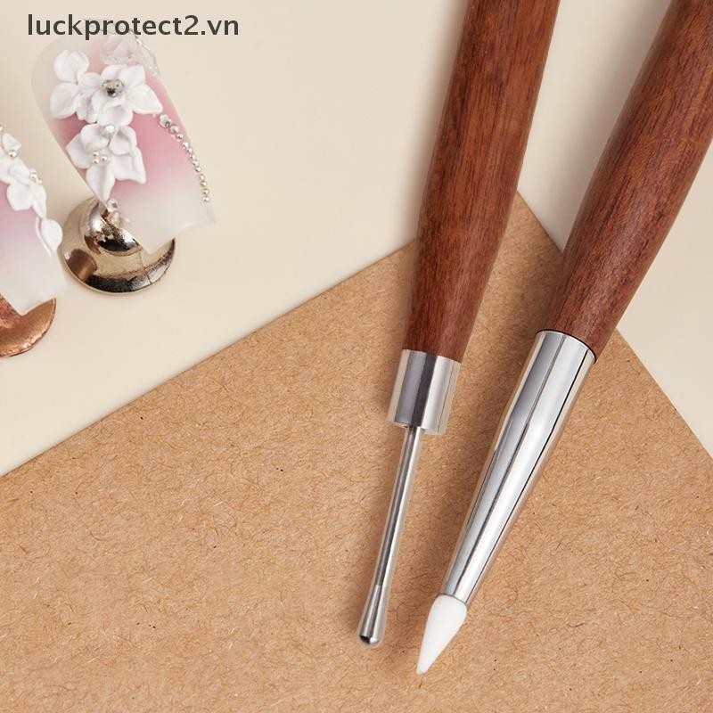 # luckpro # 1 / 5 Cái Bút ép silicon hai đầu Bàn chải vẽ tranh hoa Đồ dùng làm móng tay Khắc keo Diy Mẹo làm móng tay Công cụ nghệ thuật làm móng tay.