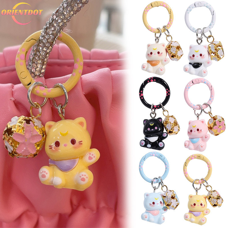 1 / 2 Cái Móc khóa chuông mèo hoạt hình độc đáo đa năng - Mặt dây chuyền mèo lượn sóng bền bỉ thời trang cá nhân