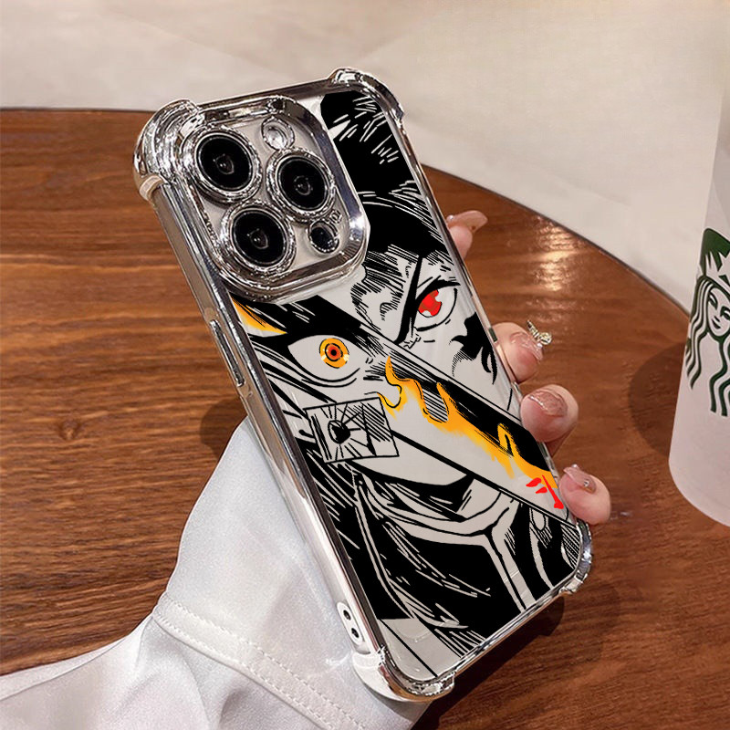 Ốp Lưng Cho Xiaomi Redmi Note 14 Pro Plus 5G 9 10 11 12 13 Pro 10S 11S 14C 12C 10C 9A Vỏ Mạ Anime Demon Slayer Họa Tiết Trong Suốt Giáp Silicon Mát Bảo Vệ Camera